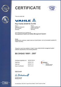 сертификат VAHLE